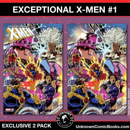 [2 Pack] Exceptional X-Men #1 Unknown Comics Kaare Andrews Exclusive Connecting