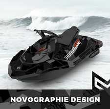 Seadoo SPARK trixx Bombardier 2up 3up Jet Ski Graphic Kit Decal Wrap Custom GREY