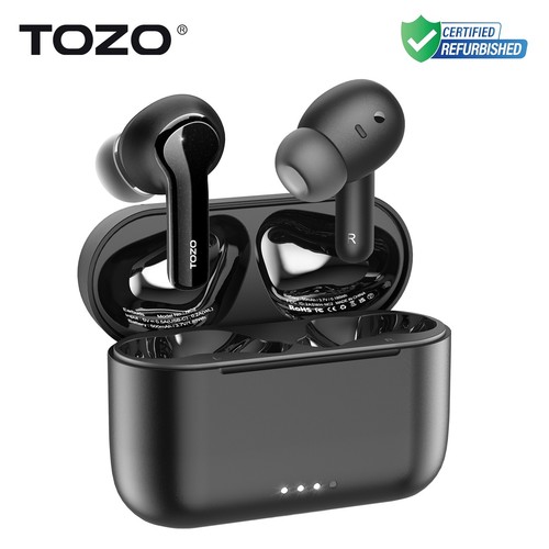 TOZO NC2 Wireless Earbuds Active Noise Cancelling Headphones IPX6, Black