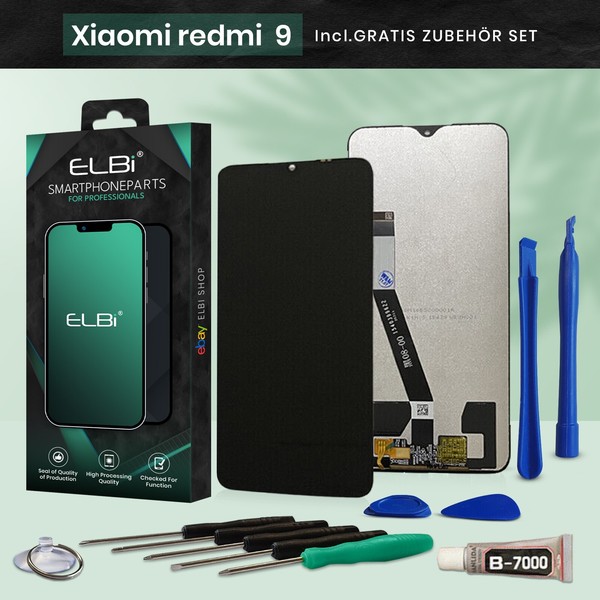 Display FüR Xiaomi Redmi 9 Full HD Bildschirm Touch Screen Schwarz Elbi-image