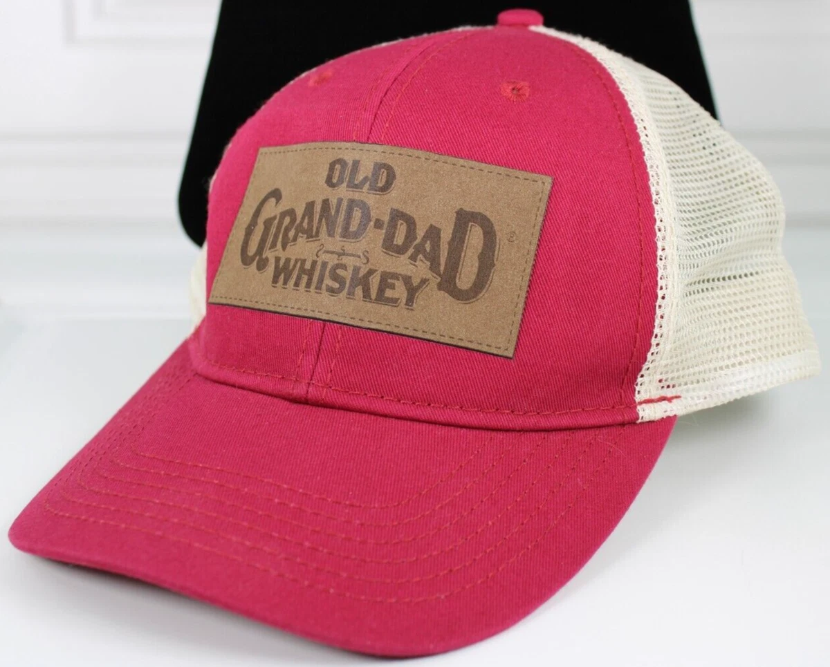 OLD GRAND DAD WHISKEY MENS HAT ADJUSTABLE SNAP BACK RED MESH BACK