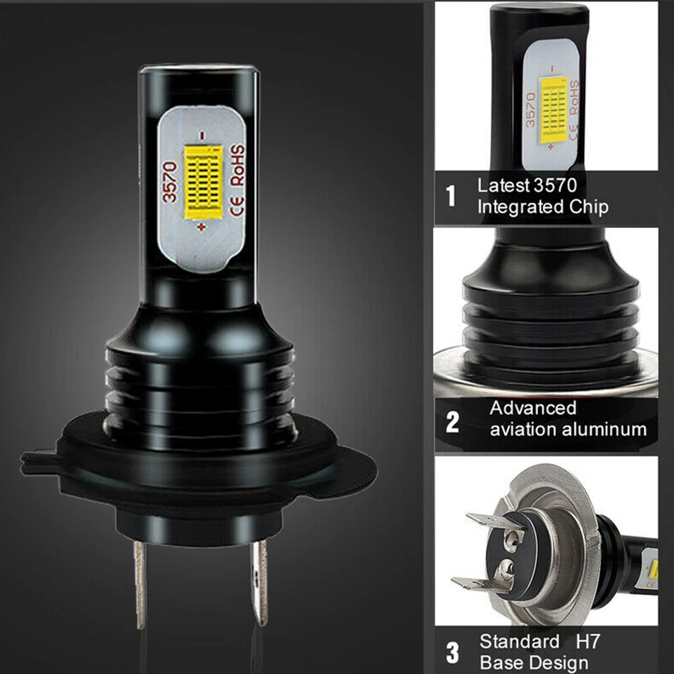 LED Headlight Bulbs For Yamaha YZF-R3 2015 2016 2017 6000K WHITE High Power Qty2 - Image 3 of 4