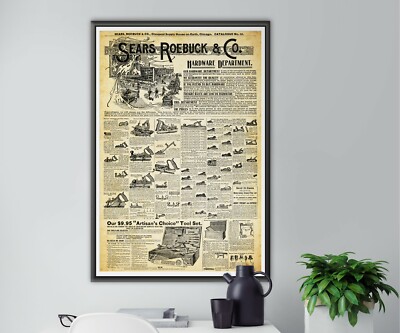 Vintage 1902 SEARS Catalog Woodworking POSTER! (24'' x 36'' or smaller) - Tools