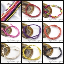 Magnesite Turquoise Tube Beads 15" purple red violet yellow black white 14x4mm