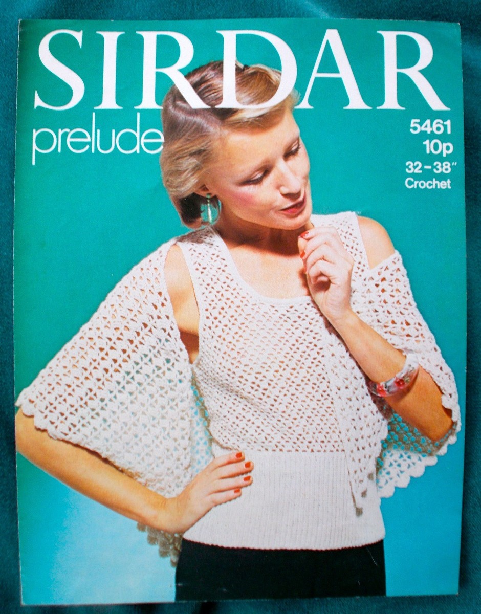 Lovely Summer Top Shawl Wrap Vintage 1970s Crochet Pattern