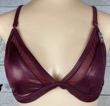 Pink VS Metallic Bralette Womens Medium Adjustable straps Strappy Unlined Beach