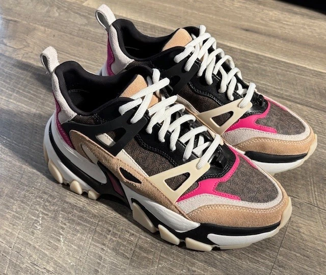 Michael Kors Nick Semi Lux Trainer Femme Marron Multi Women Size 9.5 M - Image 2 of 4