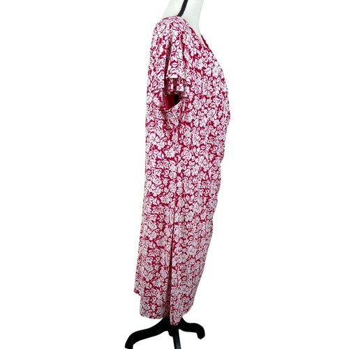 Lauren Ralph Lauren Women's Dress 20W Faux Wrap Berry Floral V Neck Short Sleeve - Picture 4 of 12