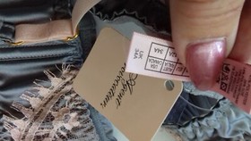 AGENT PROVOCATEUR RARE GREY STEPHANEE 34A & 3 MED SUSPENDER & 2 SMALL THONG BNWT