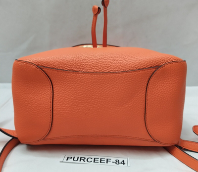 Kate Spade New York Orange Pebbled Leather Zipper Drawstring  display picture 2