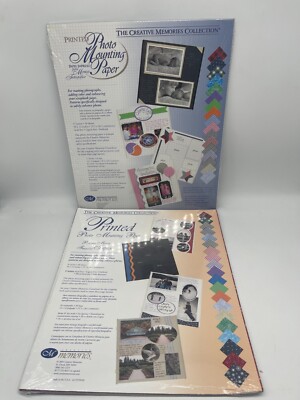 TWO Creative Memories 10 x 12 Printed Photo Mounting Paper 37 Prints 54 Sheets