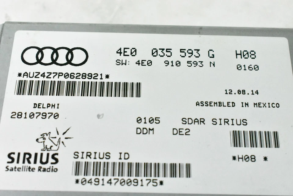 Ordenador receptor satélite Audi S6 S8 A6 A8 2003 03 04 05 06 07 08 09 10  Foto 4 de 4