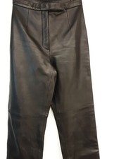 VINTAGE NEIMAN MARCUS HIGH WAIST LEATHER PANTS BLK SZ 6