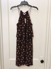 MADEWELL DEAMDRIFT SPAGHETTI STRAPS SILK TIERED DRESS BROWN NWT SIZE 6 $150.00