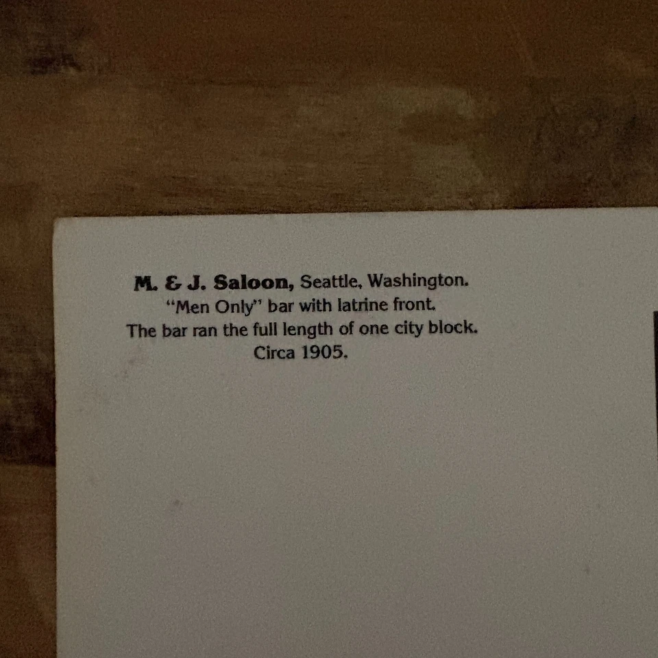 M & J Saloon Postcard Circa 1905 Olde Tyme Photo Card  Men Only 1976 - Image 3 of 4