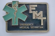 Vintage EMT Emergency Medical Technician Occupational Belt Buckle