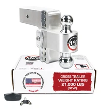 Weigh Safe 6" Drop Hitch for 3" Receiver, Chrome Tow Balls, 21,000 GTW