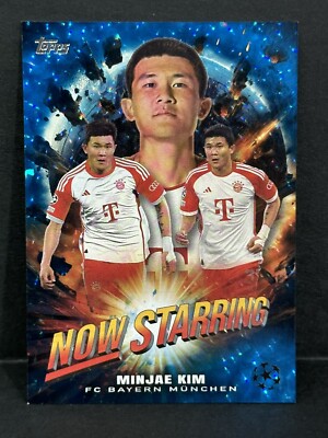 2023-24 Topps UEFA Club Competitions Now Starring Min Jae Kim Blue Icy Foil /99