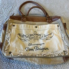 Dom Perignon Moet & Chandon Bag Satchel Canvas Leather Double Handle Myra
