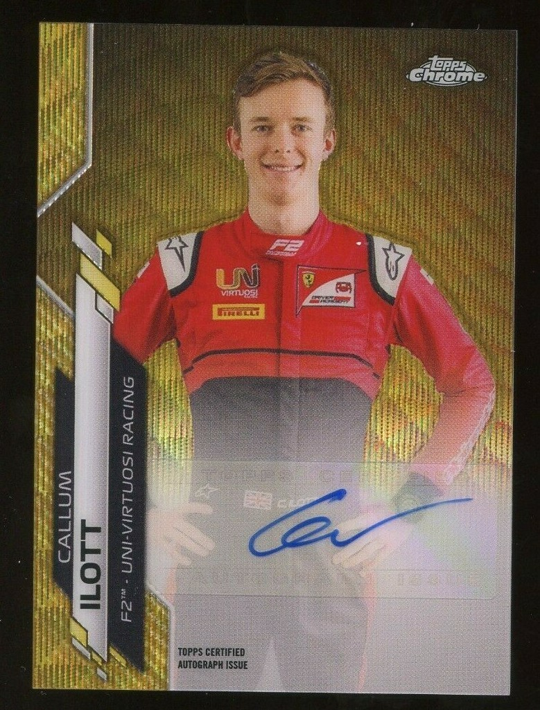 2020 Topps Chrome Formula 1 F1 GOLD WAVE AUTO Card - CALLUM ILOTT #03/50