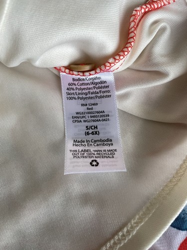 Wonder Nation Girl's Short Sleeve Pullover Red & White Apples Dress Sz: S (6/6X) - Picture 6 of 7
