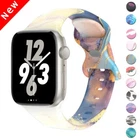 Watch Strap For Apple iWatch Band 2 3 4 5 6 7 8 9 SE Sport Floral Marble Style