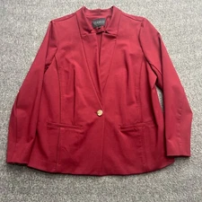 Eloquii Blazer size 16 Jacket Professional Workwear Plus Maroon Burgundy Stretch