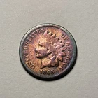(1) Beautiful Toned Antique 1865 Indian Head Cent/Penny CHOICE G-GOOD NICE FILLE