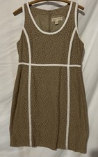 MICHAEL Michael Kors Tan & White Floral Lace Sleeveless Sheath Dress Size 10