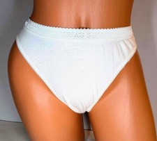 NWT Vintage VICTORIA'S SECRET 2001 Signature Band White Thong Panty Cotton sz M