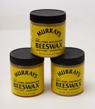 3x MURRAY'S w/ 100 Pure Australian Bees Wax Hair Care Seals Ends/Conditions 4oz