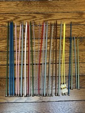 Vintage Knitting Needles  Hooks Lot of 28 Various Sizes  Colors Metal Plastic
