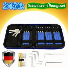 24-Teiliges Dietrich Set mit 2 transparenten Schl&ouml;ssern Profi Lockpicking Set