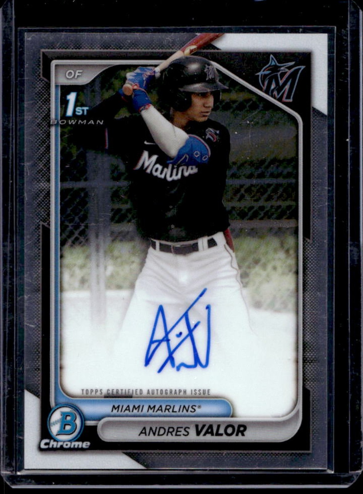 2024 Bowman Chrome Andres Valor Auto 1st #CPA-AV Marlins