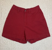 VTG 90s Lee High Waisted Bright Red Womens Shorts Size 8 Flattering Mom Fit 27  