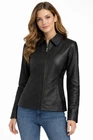Women's soft genuine lamb leather front zipper closure fashion jacket brand New