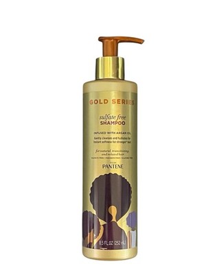 Pantene Gold series Sulfate-free Shampoo with argan oil for curly, coily hair