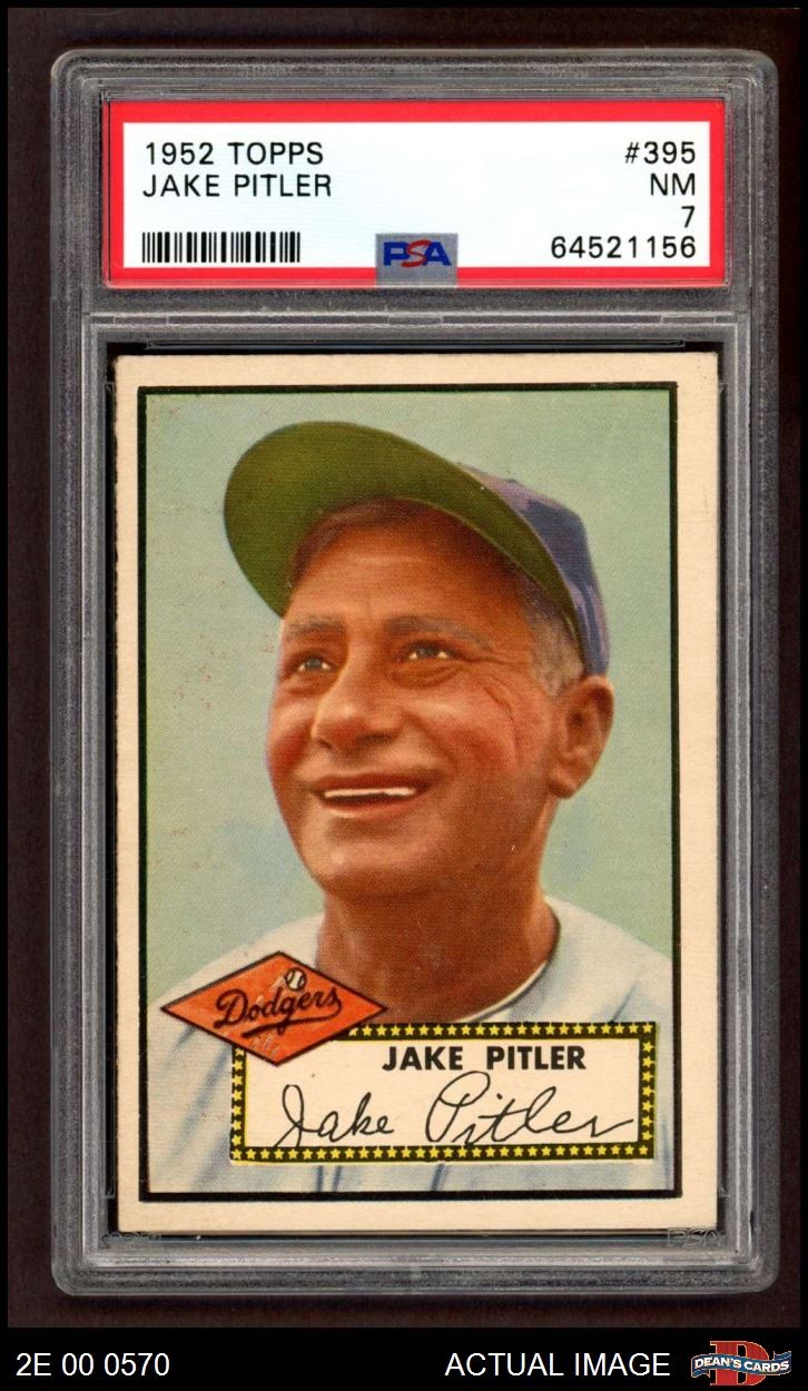 1952 Topps #395 Jake Pitler Dodgers PSA 7 - NM
