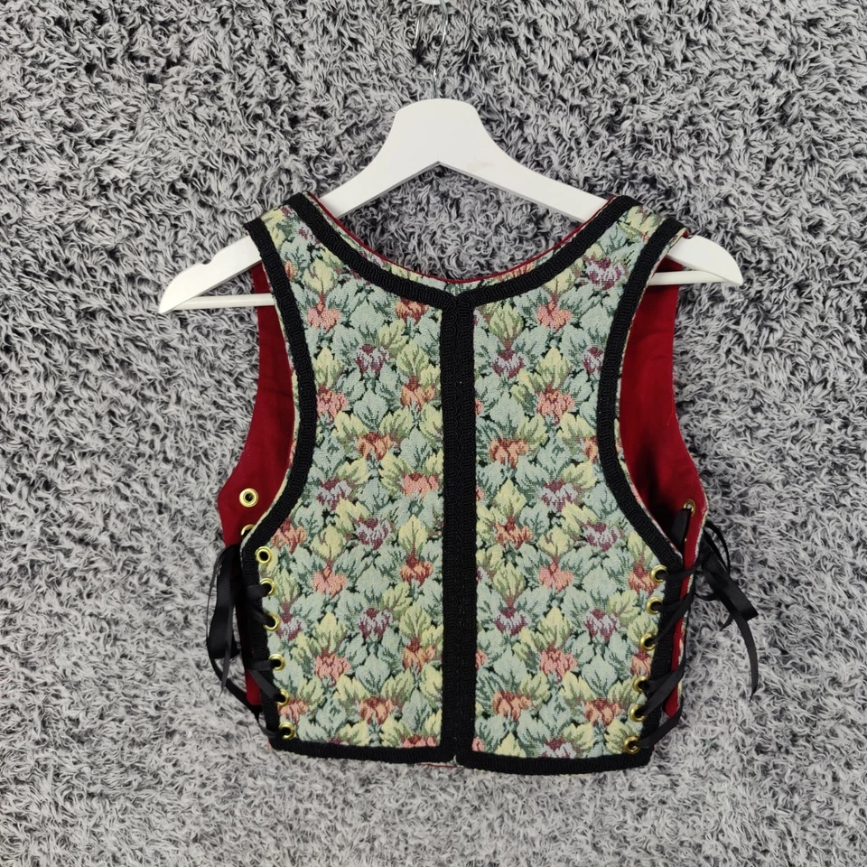 Corsé con cordones floral tapiz reversible hecho a mano para mujer pequeño renacimiento Foto 4 de 4