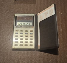 VINTAGE SHARP ELSI MATE EL-862 SOLAR CALCULATOR WITH WALLET COVER OFFICE RETRO