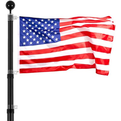 25FT Telescoping Flag pole Kit, Heavy Duty Aluminum Alloy in Ground Flag Poles f