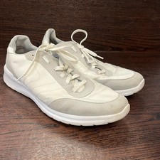 BOSS Hugo Boss Hombres Zapatos Talla 41 Blanco Gris Gamuza Parte Superior Baja Tenis Informales Deporte