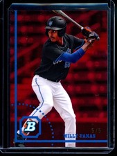 2022 Bowman Heritage Willy Fanas Chrome Prospects Red Refractor #/5 Mets