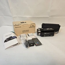 Better Life Black Digital Camcorder HD 2.7K 2688x1520P 18X Digital Zoom Battery