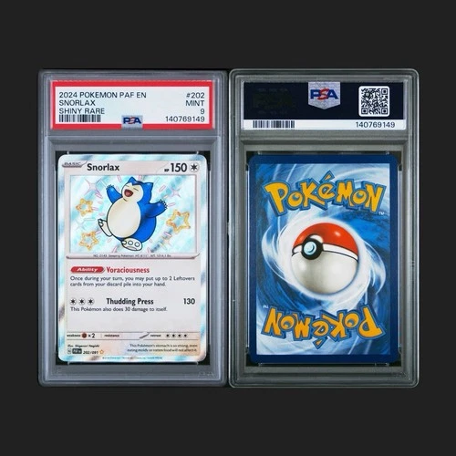 2024 Snorlax 202/091 Shiny Rare Pokemon Paldean Fates PSA 9