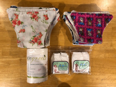NEW! Never Used! Reusable Handmade Baby Diapers -  Lot of 19 - Various Designs! 