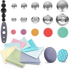 100PCS Cover Button Making Kit, 5 Sizes Covered Buttons Fabric Template  8 Pcs