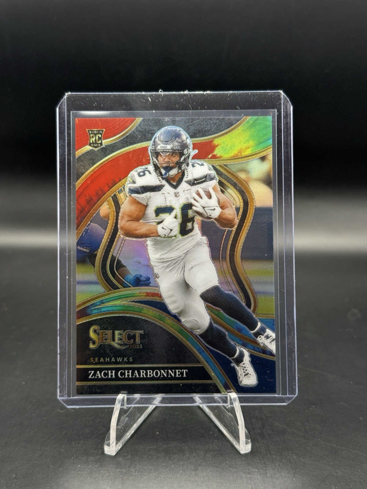 2023 Panini Select - Club Level #202 Zach Charbonnet (RC) Tie dye /25 Seahawks