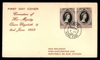 Mayfairstamps Hong Kong FDC 1953 pair coronation of Queen Elizabeth II First Day