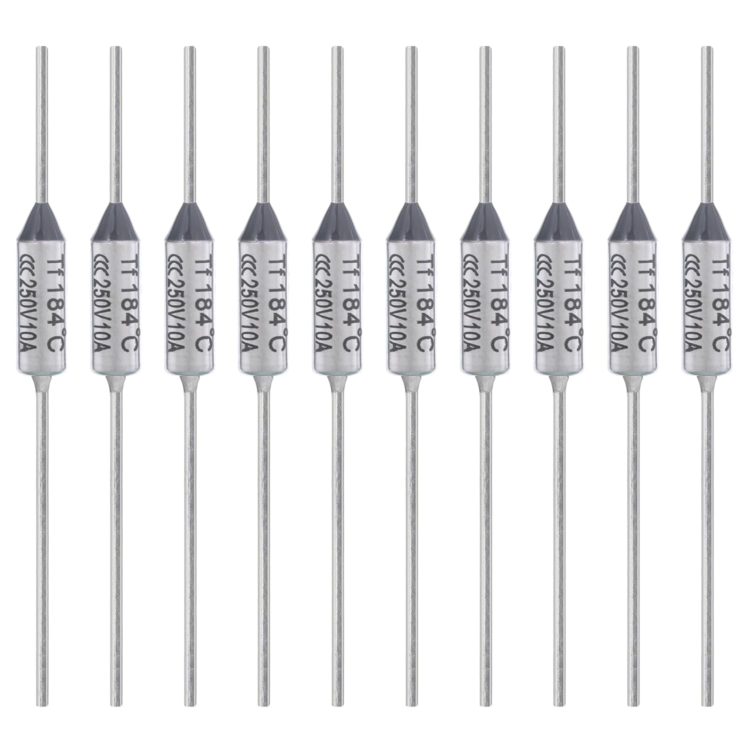 10PCS Thermal Fuse 184 Degrees Celsius 10A 250V AEC184E Temperature Fuses Cutoff